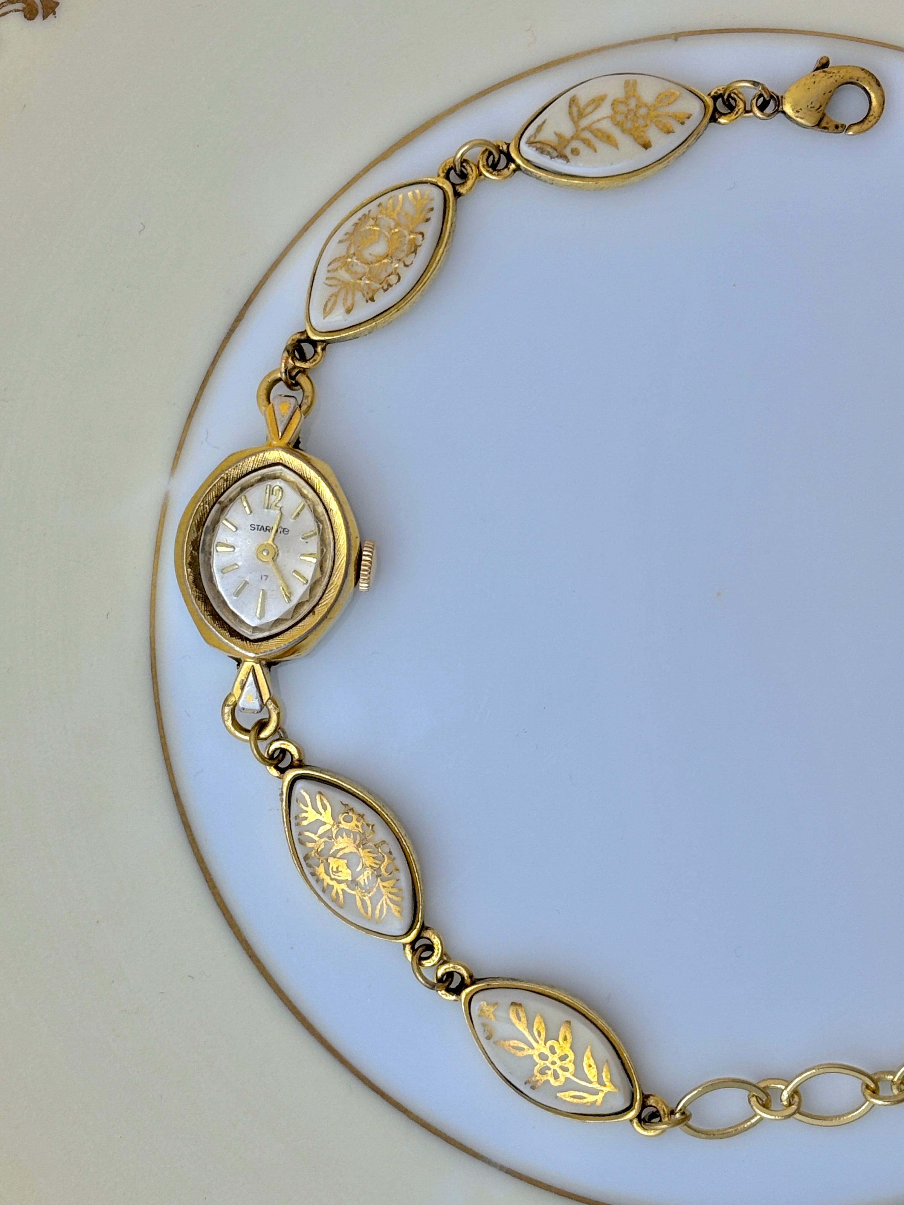 Antique Starlite manual watch with Noritake China