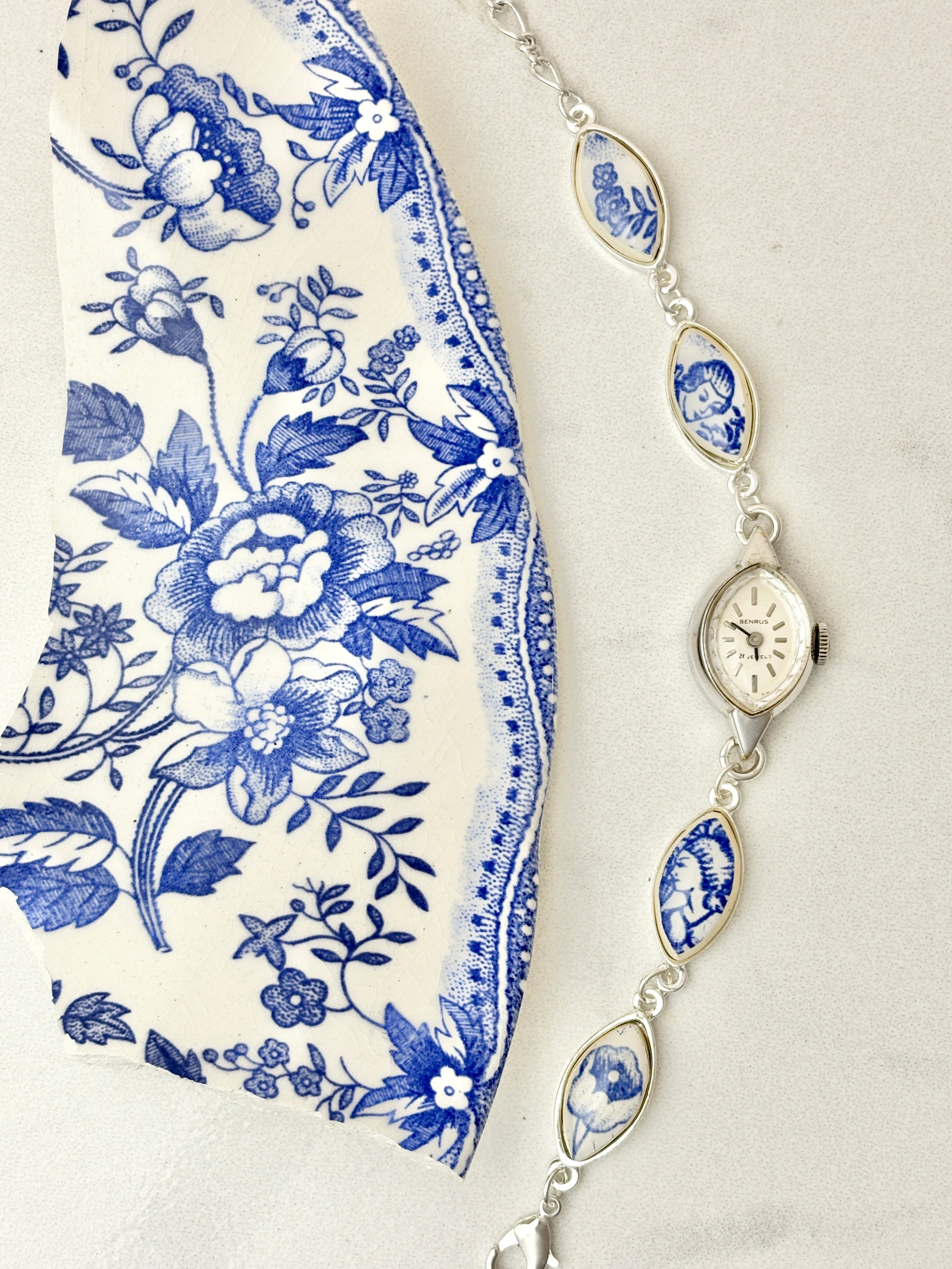 Vintage MANUAL Silver Benrus with Blue Faces